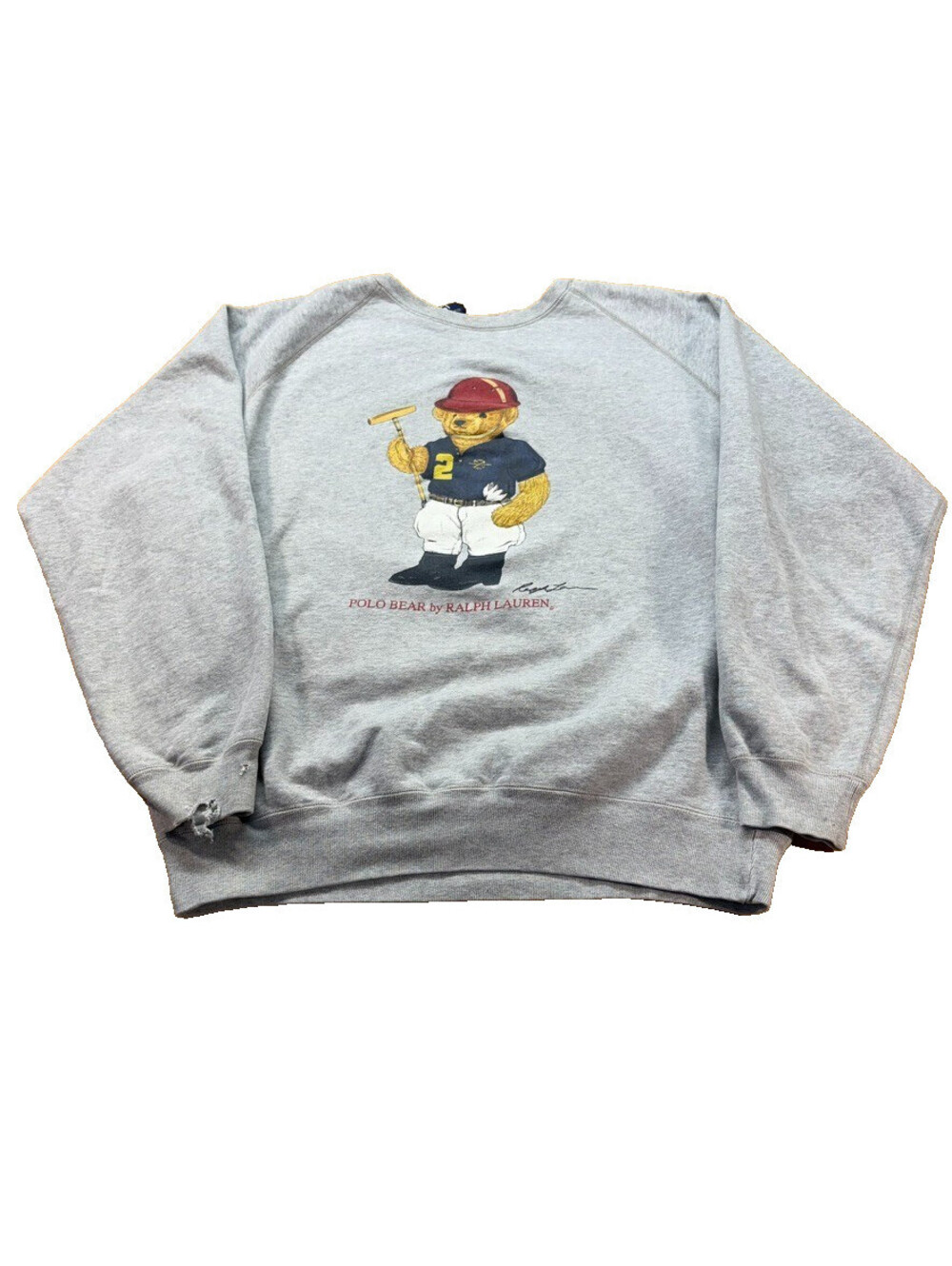 Vintage Polo Bear Ralph Lauren Crewneck Sweatshirt Gray L